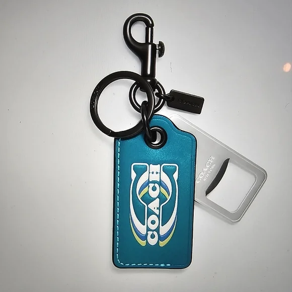 (UNISEX)COACH BOTTLE OPENER KEY FOB / KEYCHAIN W/COACH PRINT (NWT) - Picture 3 of 10